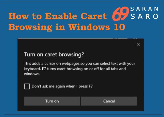 how to enable caret browsing