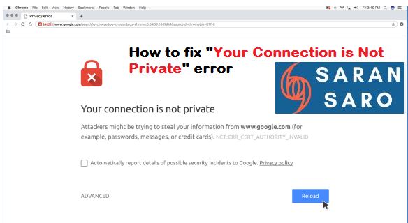your connection is not private error in chrome