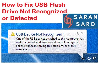 usb flash drive not recognized