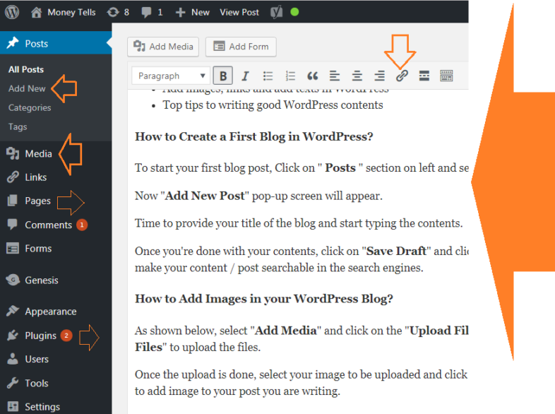 How to write a post in WordPress