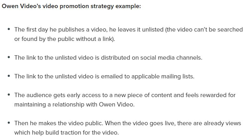 Owen vidoe's YouTube Promotion Strategies