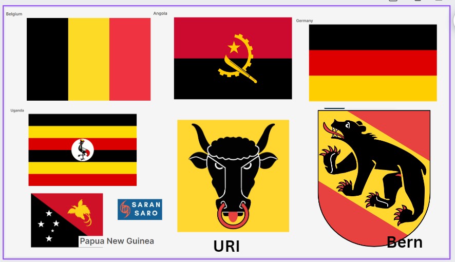 what flag is yellow red and black